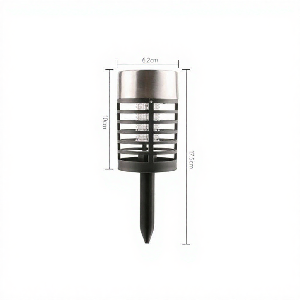 Solar Powered 2 in 1 LED Mosquito Zapper Light -  Waterproof Outdoor Patio Garden Lighting