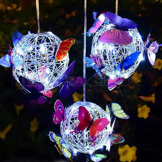Solar Powered Butterfly Hanging Globe Light