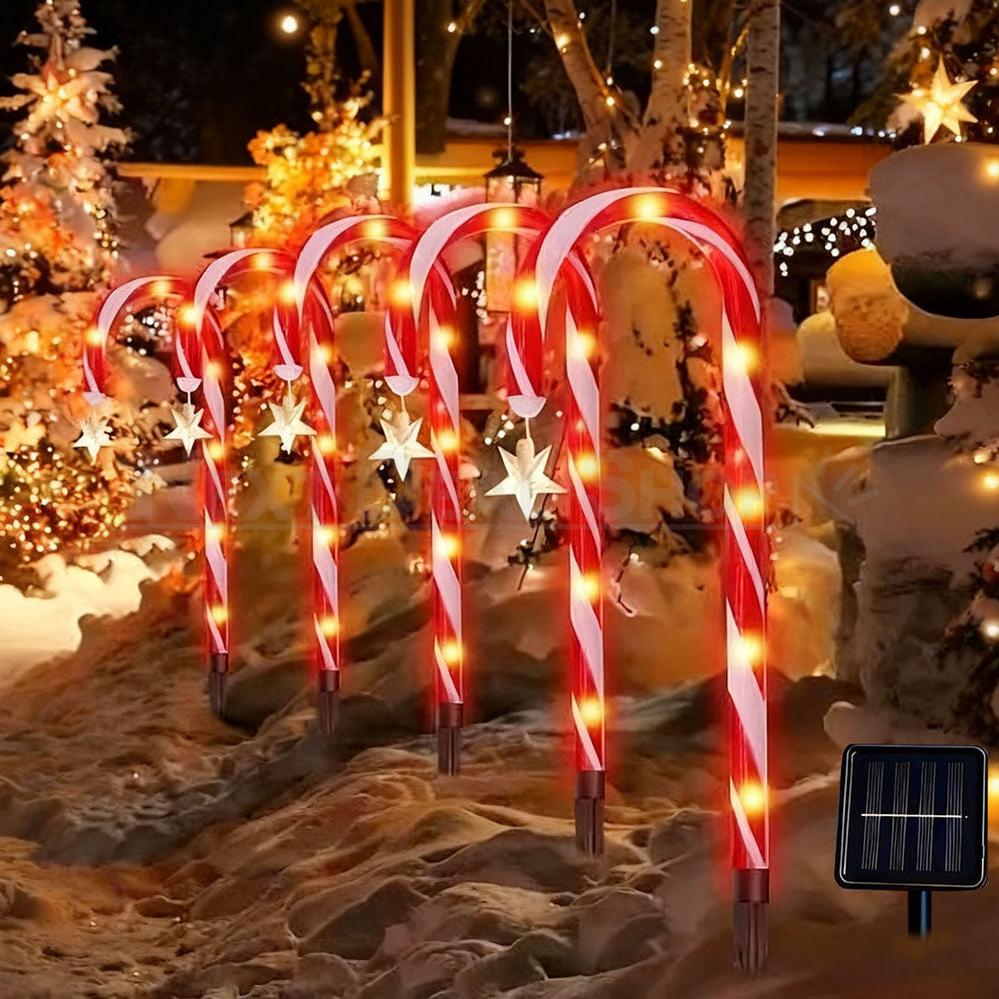 Solar Powered Christmas Candy Cane Stake Lights-View 2-Next Deal Shop