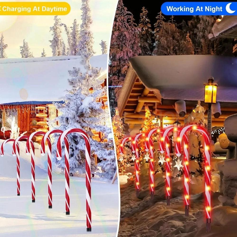 Solar Powered Christmas Candy Cane Stake Lights-View 4-Next Deal Shop