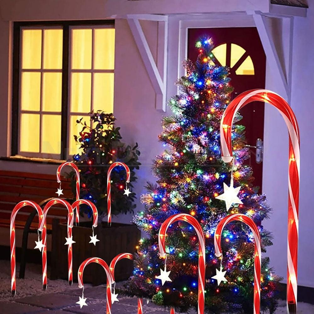 Solar Powered Christmas Candy Cane Stake Lights-View 5-Next Deal Shop