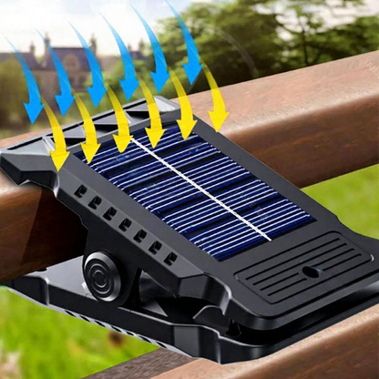 Solar Powered Clip On Motion Sensor LED Light - Weatherproof Outdoor Patio Garden Lighting