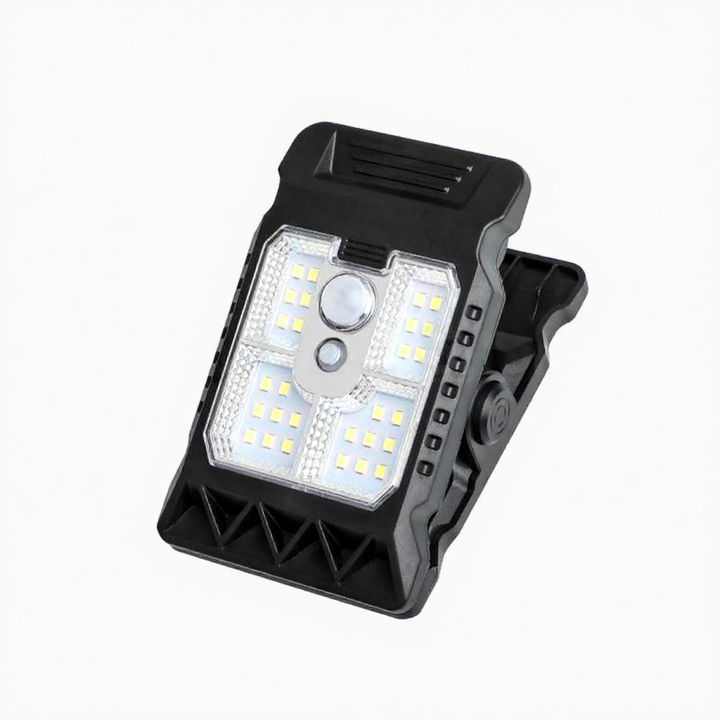 Solar Powered Clip On Motion Sensor LED Light - Weatherproof Outdoor Patio Garden Lighting