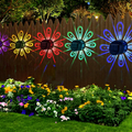 Solar Powered Color Changing Flower LED Wall Light - Weatherproof Outdoor Patio Exterior Lighting