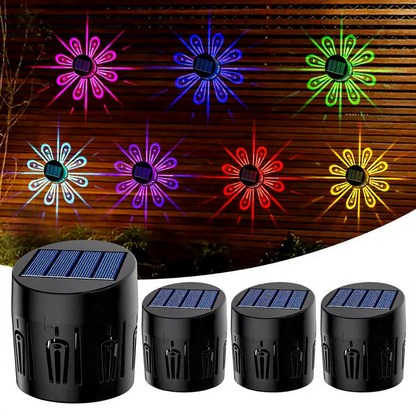Solar Powered Color Changing Flower LED Wall Light - Weatherproof Outdoor Patio Exterior Lighting