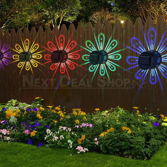 Solar Powered Color Changing Flower Wall Light