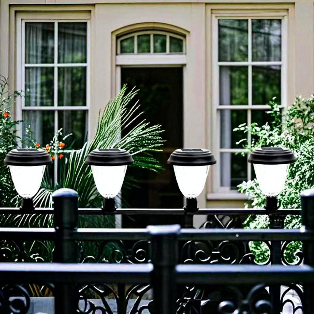 Solar Powered Color Changing LED Fence Lights - Zip Tie Mount Waterproof Outdoor Wall Patio Garden Lighting