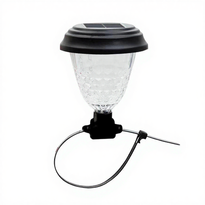 Solar Powered Color Changing LED Fence Lights - Zip Tie Mount Waterproof Outdoor Wall Patio Garden Lighting