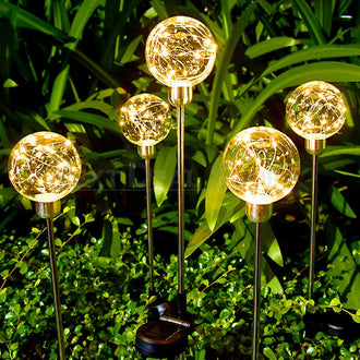 Solar Powered Copper Wire Globe Stake Light