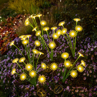 Solar Powered Daisy Flower Garden Stake Light