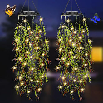 Solar Powered Dangling Bamboo Leaf Light