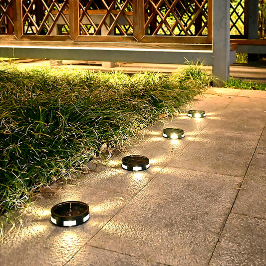 Solar Powered Decorative Ground Light - Weatherproof Outdoor Yard Garden Pathway Decor Lighting