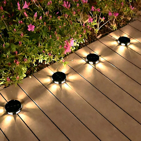 Solar Powered Decorative Ground Light - Weatherproof Outdoor Yard Garden Pathway Decor Lighting