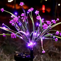 Solar Powered Decorative Purple LED Flower Stake Lights - Waterproof Outdoor Lawn Patio Garden Lighting