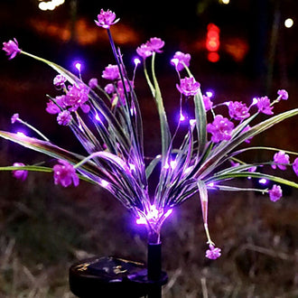 Solar Powered Decorative Purple LED Flower Stake Lights - Waterproof Outdoor Lawn Patio Garden Lighting