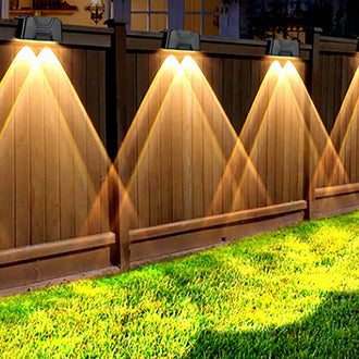 Solar Powered Dual Lens LED Fence Light