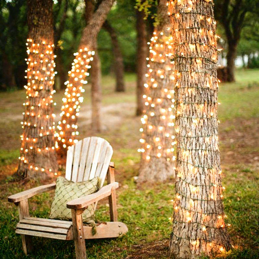 Solar Powered Warm White Fairy LED String Lights - 100 LED, Weatherproof Outdoor Holiday Garden Party Decor Lighting