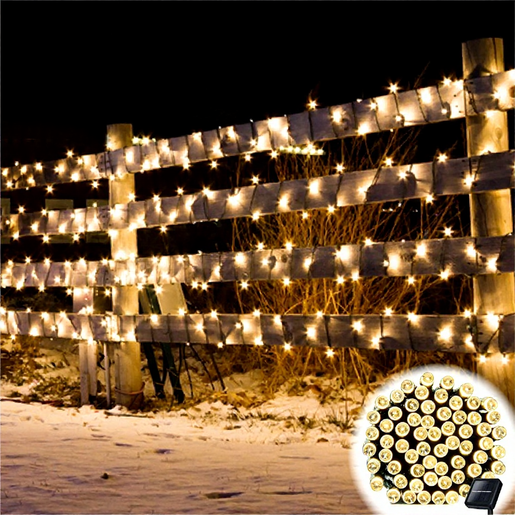 Solar Powered Fairy LED String Lights - Weatherproof Outdoor Holiday Garden Party Decor Lighting