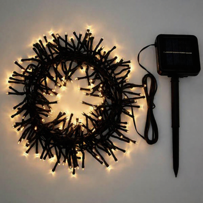 Solar Powered Festive Firecracker LED String Lights - Weatherproof Outdoor Holiday Home Garden Party Decor Lighting