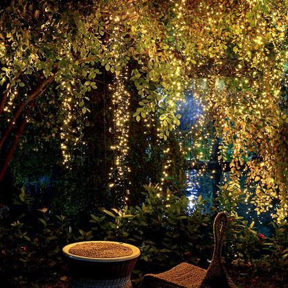 Solar Powered Festive Firecracker LED String Lights - Weatherproof Outdoor Holiday Home Garden Party Decor Lighting