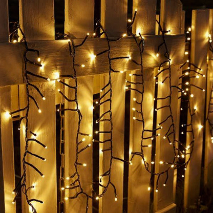 Solar Powered Festive Firecracker LED String Lights - Weatherproof Outdoor Holiday Home Garden Party Decor Lighting