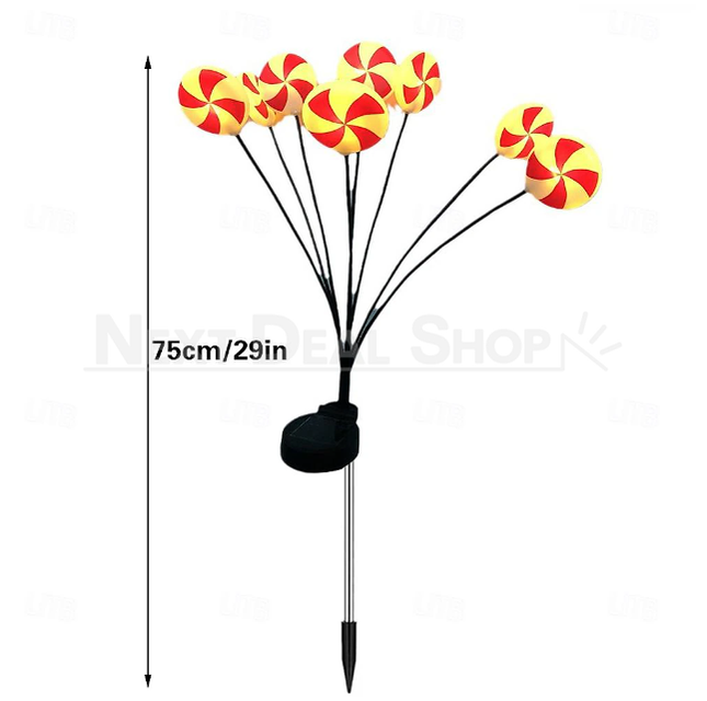 Festive Solar Powered LED Lollipop Stake Light-View 5-Next Deal Shop