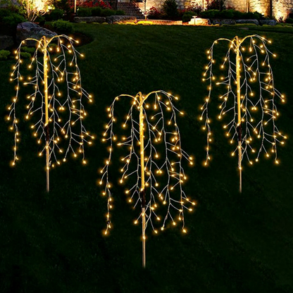 Solar Powered Firecracker LED Stake Lights - Weatherproof Outdoor Lawn Pathway Garden Lighting