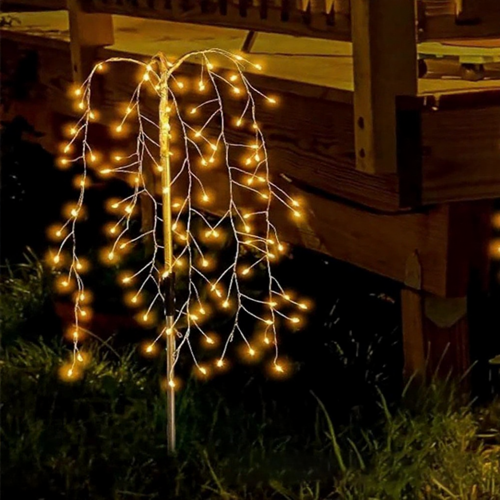 Solar Powered Firecracker LED Stake Lights - Weatherproof Outdoor Lawn Pathway Garden Lighting