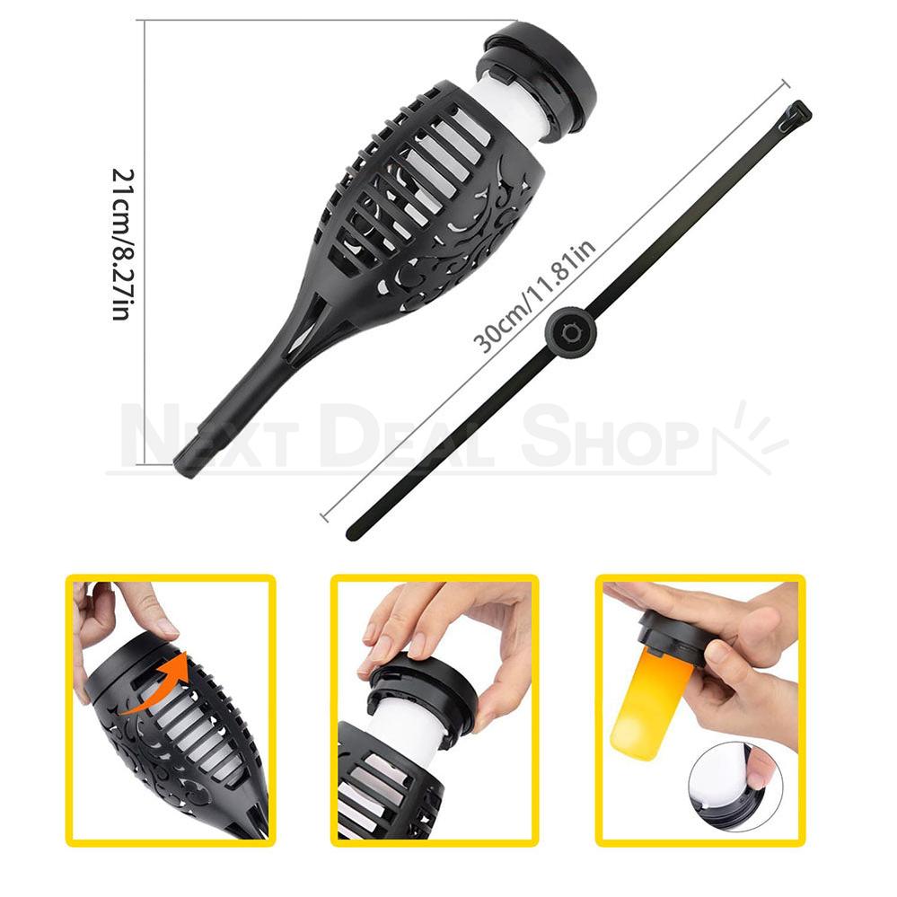 Zip-Tie Solar Powered Flickering Flame Torch Light-View 5-Next Deal Shop