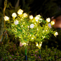 Solar Powered Gardenia Warm White LED Stake Light - Waterproof Outdoor Lawn Patio Garden Lighting