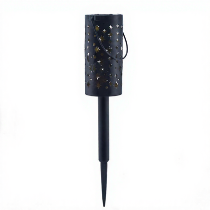 Solar Powered Iron Starry Warm White LED Stake Light - Weatherproof Outdoor Lawn Pathway Garden Lighting