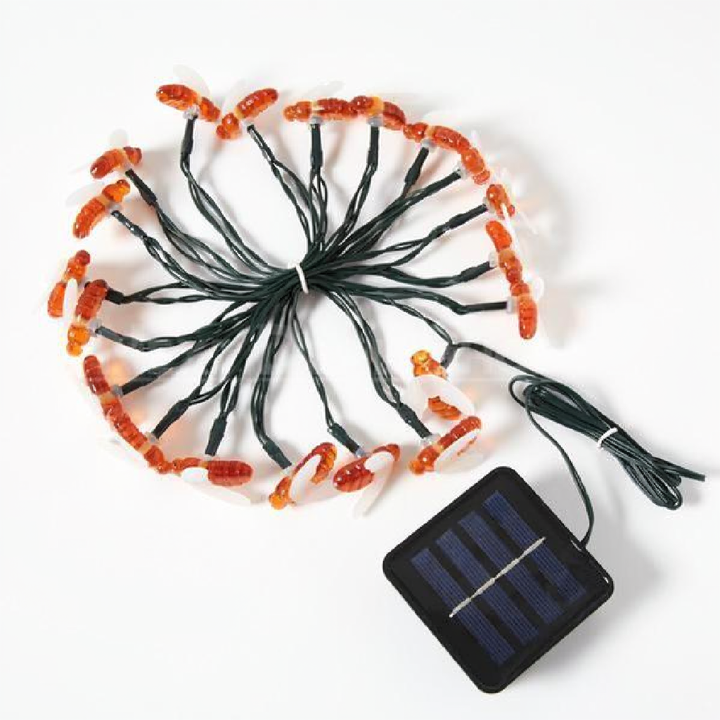 Solar‑Powered LED Bee String Lights - Home Yard Garden Patio Outdoor Decor Lighting
