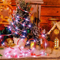 Solar Powered LED Candy Cane Rope Light - 16.4ft, Weatherproof Yard Garden Patio Xmas Holiday Outdoor Party Decor Lighting