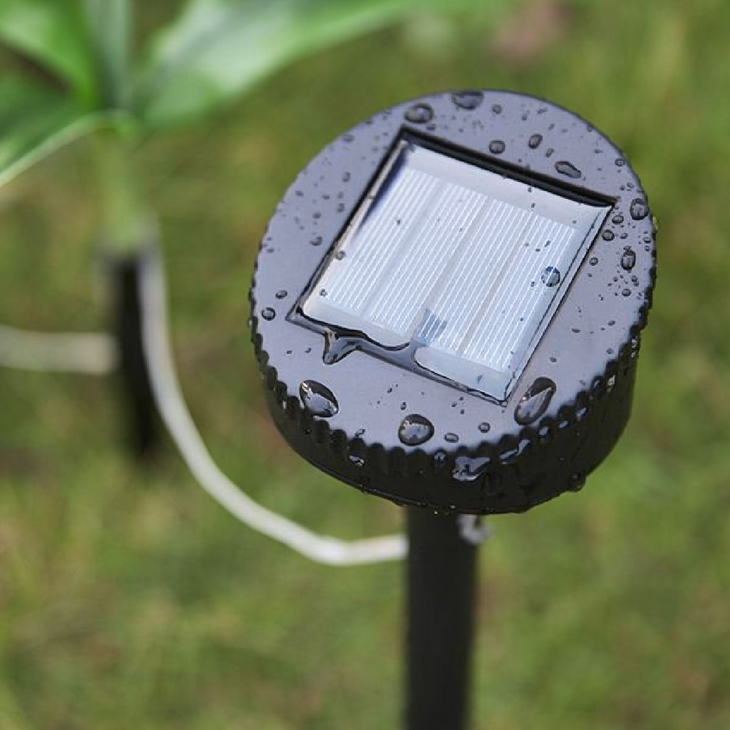 Solar Powered LED Hyacinth 3 Piece Stake Set - Weatherproof Yard Garden Flower Bed Outdoor Decor Lighting