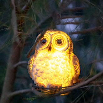 Solar Powered LED Owl Statue