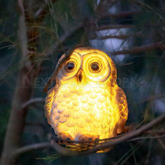 Solar Powered LED Owl Statue