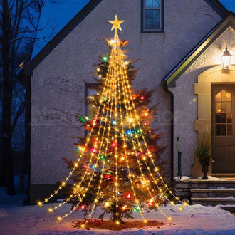 Solar Powered LED Star Waterfall Light