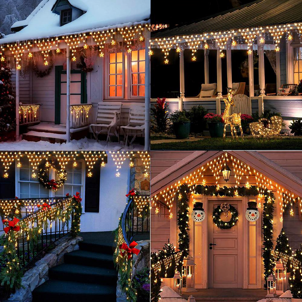 Solar Powered LED Starry Net Light - Weatherproof Yard Garden Patio Outdoor Holiday Party Decor Lighting