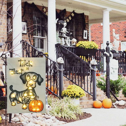 Solar Powered Led Pumpkin Puppy Garden Flag-View 4-Next Deal Shop
