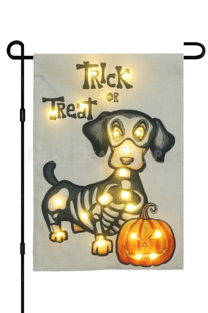 Solar Powered Led Pumpkin Puppy Garden Flag-View 5-Next Deal Shop