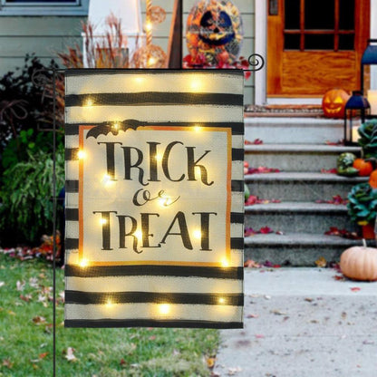 Solar Powered Led Trick or Treat Garden Flag-View 2-Next Deal Shop