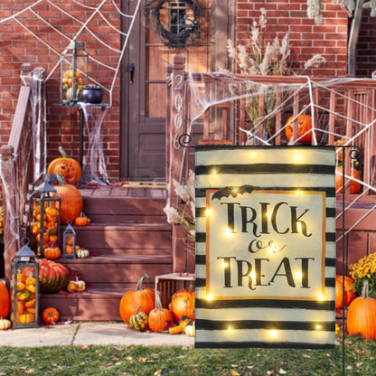 Solar Powered Led Trick or Treat Garden Flag-View 3-Next Deal Shop