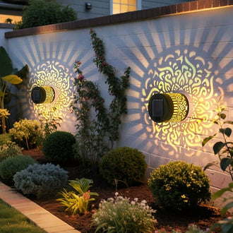 Solar Powered Mandala Pattern Wall Light