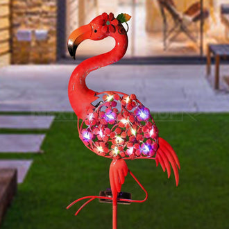 Solar Powered Metal Flamingo Stake light