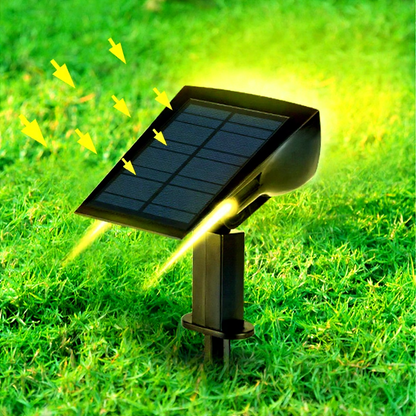 Solar Powered Motion Sensor Dual Spotlights - Weatherproof Outdoor Patio Garden Lighting