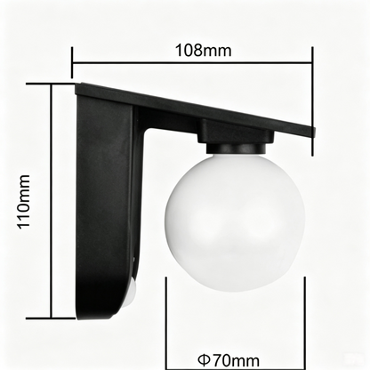 Solar Powered Motion Sensor Globe Ball Outdoor Wall Light - Waterproof Wall Lamp for Fence Patio Porch Garden Yard