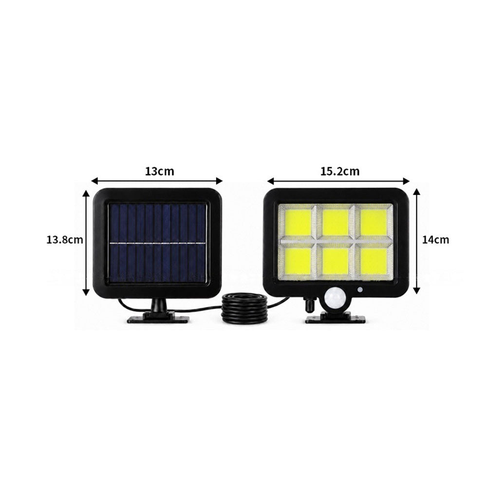 Solar Powered Motion Sensor Security Wall Light - Waterproof LED Security Flood Lamp for Patio Porch Garden Yard