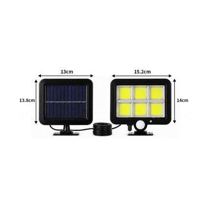 Solar Powered Motion Sensor Security Wall Light - Waterproof LED Security Flood Lamp for Patio Porch Garden Yard