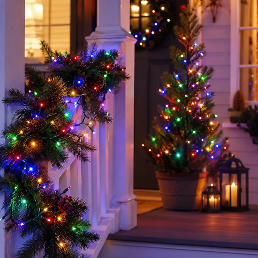 Solar Powered Multicolor Fairy LED String Lights - 100 LED, Weatherproof Outdoor Holiday Home Garden Party Decor Lighting