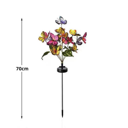 Solar Powered Multicolor LED Butterfly Stake Light - Weatherproof Flower Bed Lighting